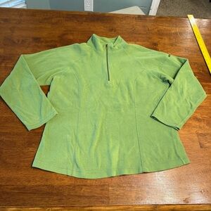 L.L. Bean Vibrant Green Fleece 1/4 zip Pullover size medium women’s